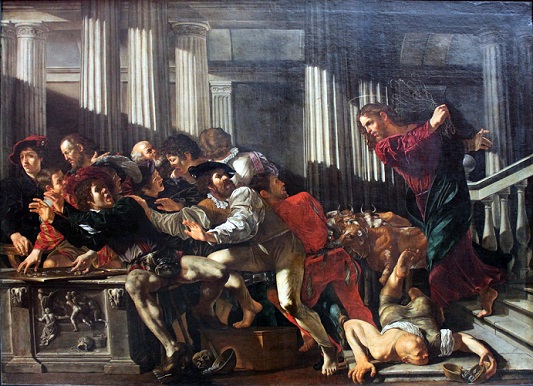 Φραντσέσκο Μπονέρι, «O Iησούς εκδιώκει τους εμπόρους από τον ναό», 1610