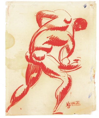 Nemes Lampérth Jόzsef, «Πλάτη γυμνού κόκκινουάντρα», 1912