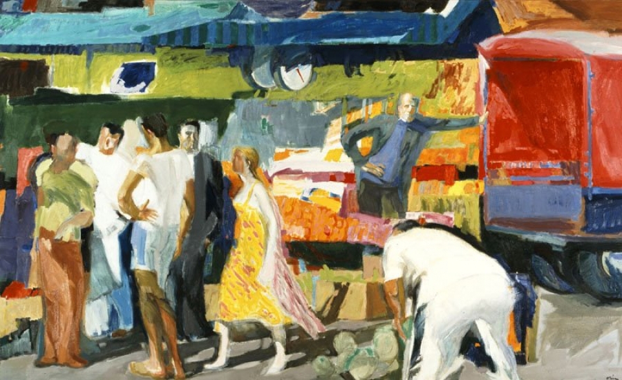 Παναγιώτης Τέτσης, «Στη Λαϊκή Αγορά», 1977